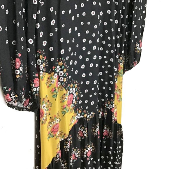 Farm Rio X Anthropologie Floral Blocked Long Sleeve Maxi Dress - Picture 9 of 16